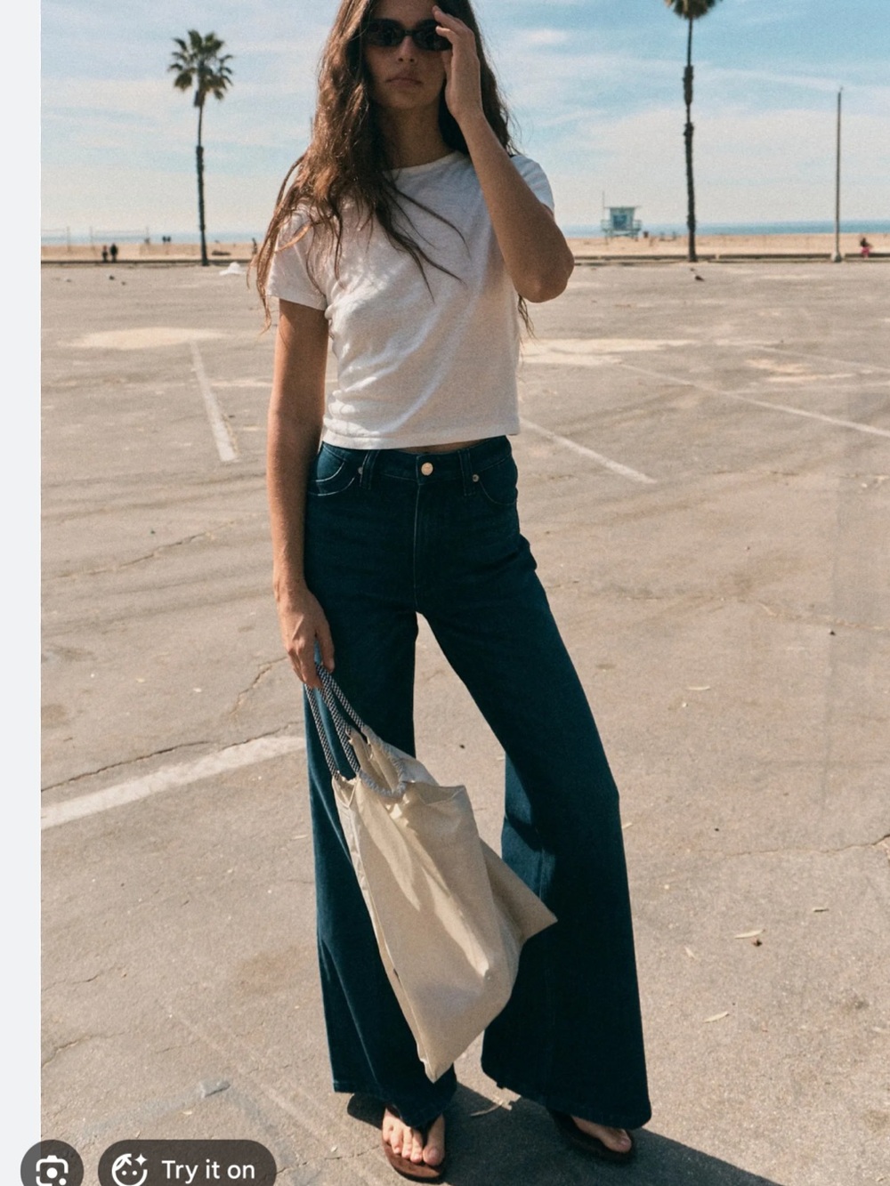 ROLLA'S Dark Blue east coast flare High-Rise Wide Leg Jeans